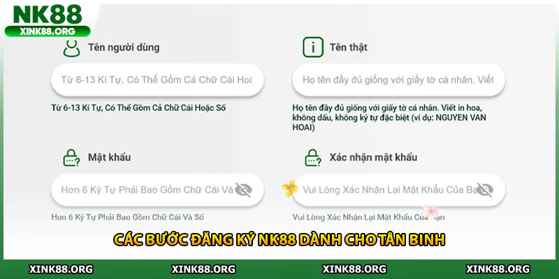 Các bước đăng ký NK88 dành cho tân binh